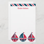 Gestreepte zeilboten, speciaal ontworpen om te wor (Voorkant / Achterkant)