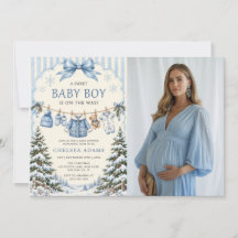 Gestreepte zoete teddybeer babyshower feest foto