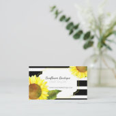 Gestreepte zonnebloemen Hair Stylist Visitekaartje (Staand voorkant)