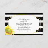 Gestreepte zonnebloemen Hair Stylist Visitekaartje (Achterkant)