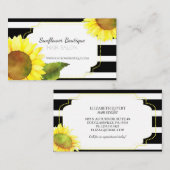 Gestreepte zonnebloemen Hair Stylist Visitekaartje (Voorkant / Achterkant)
