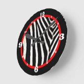 Gestreepte Zwart & Wit Ronde Klok (Hoek)