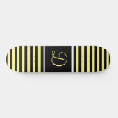 Gestreepte zwarte en gele Custom Initiaal Letter Persoonlijk Skateboard (Horizontaal)