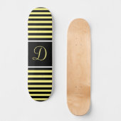 Gestreepte zwarte en gele Custom Initiaal Letter Persoonlijk Skateboard (Voorkant)