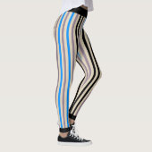 Gestreepte zwarte grijze Blauw (aangepast) Leggings (Rechts)