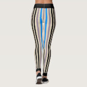 Gestreepte zwarte grijze Blauw (aangepast) Leggings (Achterkant)