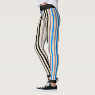 Gestreepte zwarte grijze Blauw (aangepast) Leggings