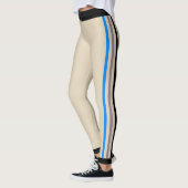 Gestreepte zwarte grijze Blauw (aangepast) Leggings (Links)