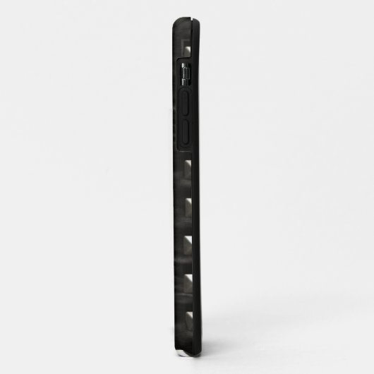 Gestreepte zwarte leder Case-Mate iPhone case (Achterkant/links)