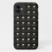 Gestreepte zwarte leder Case-Mate iPhone case (Achterkant)