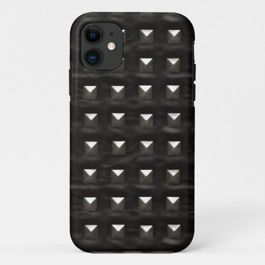 Gestreepte zwarte leder Case-Mate iPhone case (Achterkant)