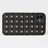 Gestreepte zwarte leder Case-Mate iPhone case (Achterkant (horizontaal))