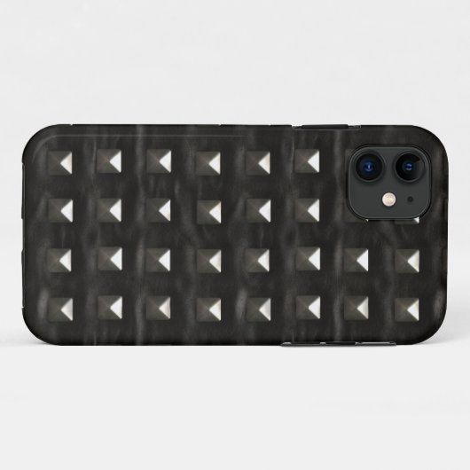 Gestreepte zwarte leder Case-Mate iPhone case (Achterkant (horizontaal))