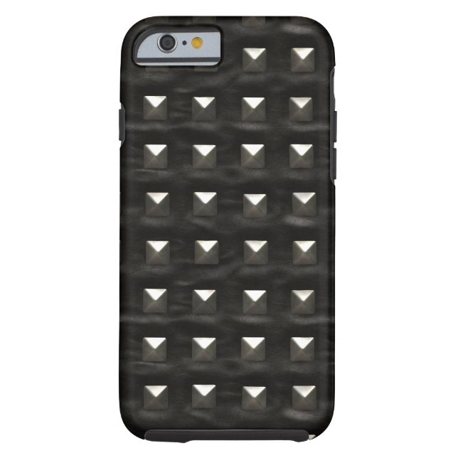 Gestreepte zwarte leder Case-Mate iPhone case (Achterkant)