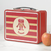 Gestreepte zwarte robot met naam (In situ)