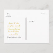 Gestreepte Zwarte Witte Gouden Folie Hartansichtka Aankondigingskaart (Achterkant)