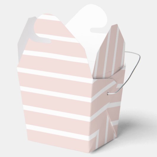 Gestreepte zwarte witte horizontale strepen chic bedankdoosjes (Geopend)