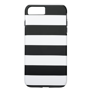 Gestreepte zwarte & witte horizontale telefoonhoes Case-Mate iPhone case