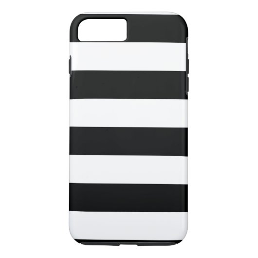 Gestreepte zwarte & witte horizontale telefoonhoes Case-Mate iPhone case (Achterkant)