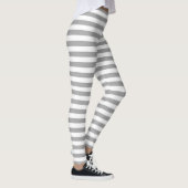 Gestreepte zwarte witte, originele grijze strips leggings (Rechts)