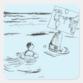 Gestrengeld Vierkante Sticker (Voorkant)