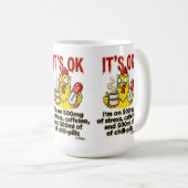 Gestresde Kip Coffeeliefhebber Grappige Moeder Lev Koffiemok (Voorkant rechts)