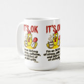 Gestresde Kip Coffeeliefhebber Grappige Moeder Lev Koffiemok (Voorkant links)