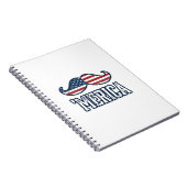 Gestressed Amerika Snor Patriottische Vector Ontwe Notitieboek (Rechterzijde)