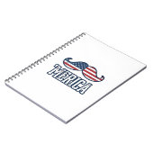 Gestressed Amerika Snor Patriottische Vector Ontwe Notitieboek (Linkerzijde)