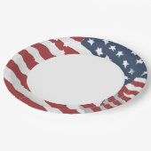 gestressed US-vlag met witte midden Papieren Bordje (Gekanteld)