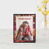 Gestresseerd OF Desserts, uw keuze Wenskaart Kaart (Gele Bloem)