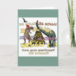 Gestresseerde dinosaur Kerstmis Feestdagen Kaart