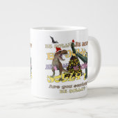 Gestresseerde dinosaur Kerstmis Grote Koffiekop (Voorkant rechts)
