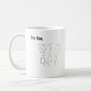 Gestresseerde Kat, Grappige Geïllustreerde Kattenm Koffiemok