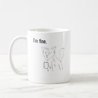 Gestresseerde Kat, Grappige Geïllustreerde Kattenm Koffiemok