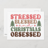Gestresst, gezegend en geobsedeerd door Kerstmis Briefkaart (Voorkant / Achterkant)