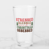 Gestresst, gezegend en geobsedeerd door Kerstmis Glas (Voorkant)