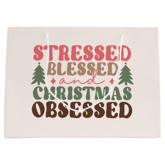 Gestresst, gezegend en geobsedeerd door Kerstmis Groot Cadeauzakje (Voorkant)
