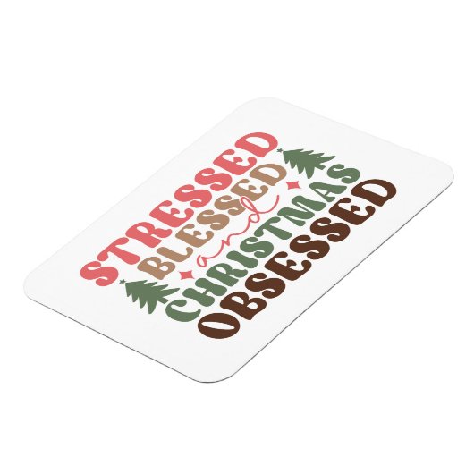 Gestresst, gezegend en geobsedeerd door Kerstmis Magneet (Linkerzijde)