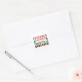 Gestresst, gezegend en geobsedeerd door Kerstmis Vierkante Sticker (Envelop)