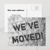 Gestresste bubble wrap textuur bewegende briefkaar aankondigingskaart (Voorkant / Achterkant)