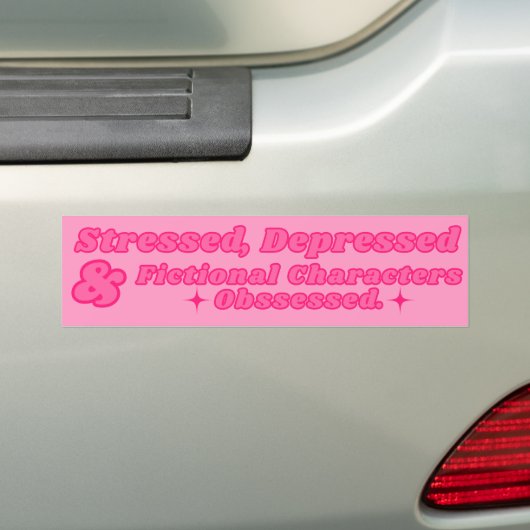 Gestrest, Gedeprimeerd & Fictieve Personages geobs Bumpersticker (Op auto)