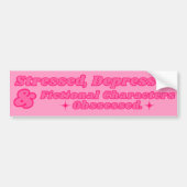 Gestrest, Gedeprimeerd & Fictieve Personages geobs Bumpersticker (Voorkant)