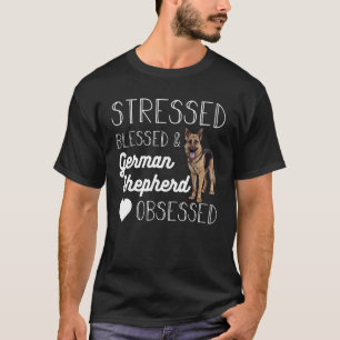 Gestrest gezegend en geobsedeerd door Duitse herde T-shirt
