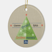 Gestrest gezegend  keramisch ornament (Links)