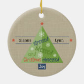 Gestrest gezegend  keramisch ornament (Achterkant)