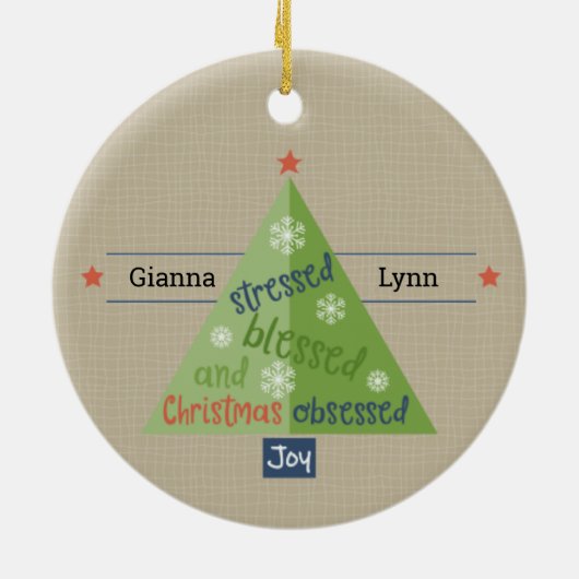 Gestrest gezegend  keramisch ornament (Achterkant)