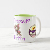 "Gestrest" Tweekleurige Koffiemok (Voorkant rechts)