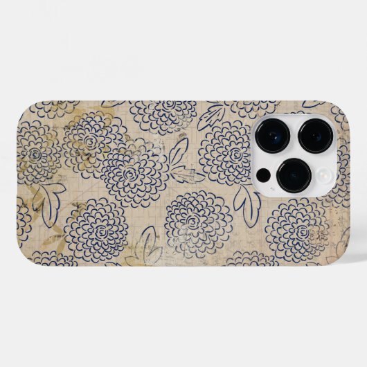 gestreste japans chrysant bloemen Case-Mate iPhone case (Achterkant (horizontaal))