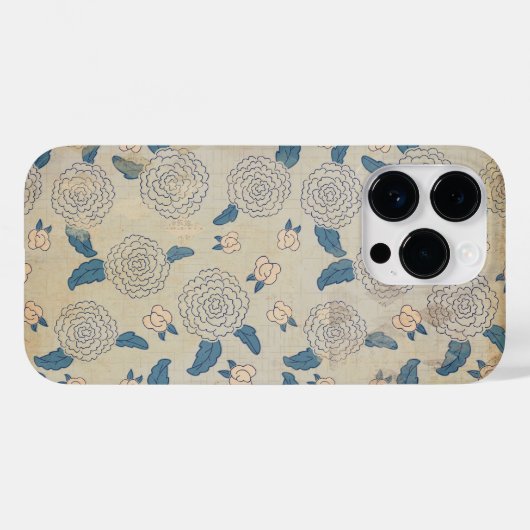 gestreste japanse bloemen en bladeren Case-Mate iPhone case (Achterkant (horizontaal))